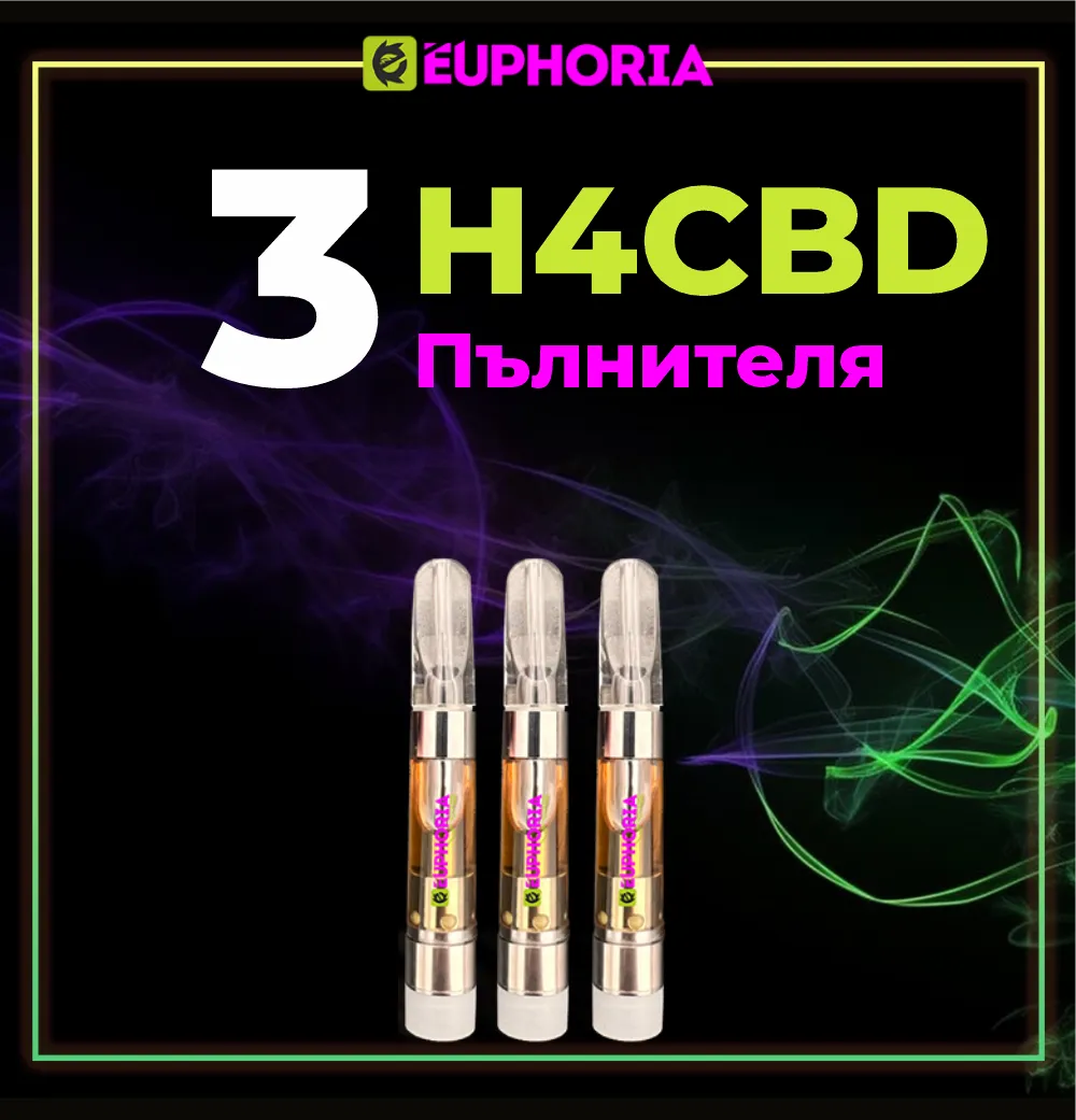 Топ Промоция на 3 пълнителя в комбинация от H4CBD масло на Euforia
