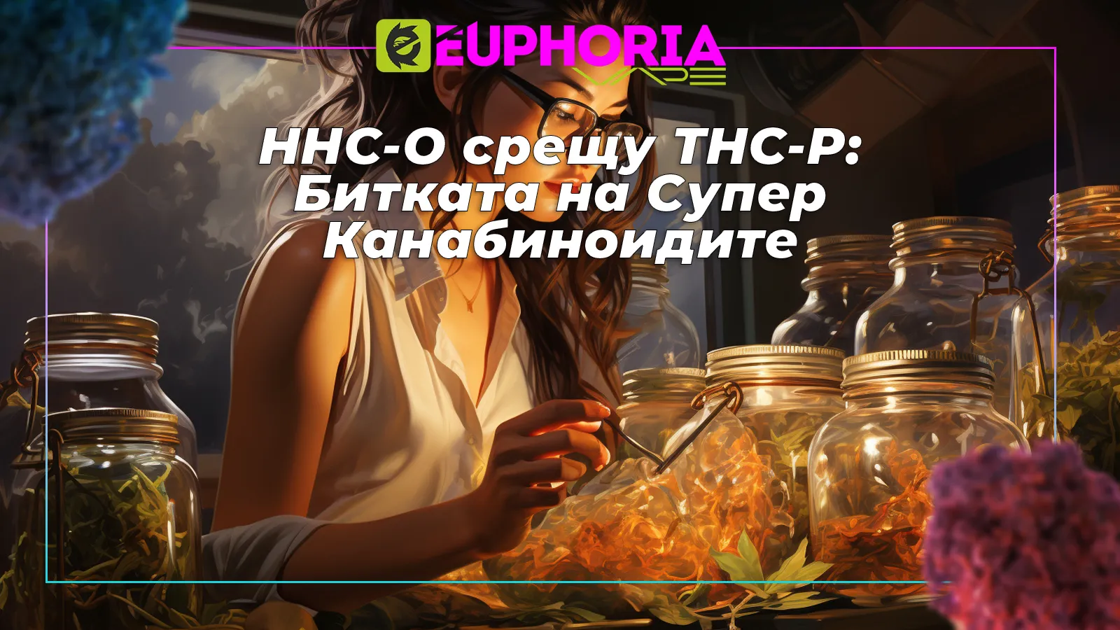 Специалист обсъжда HHC-O и THC-P канабиноиди в лаборатория Euphoria