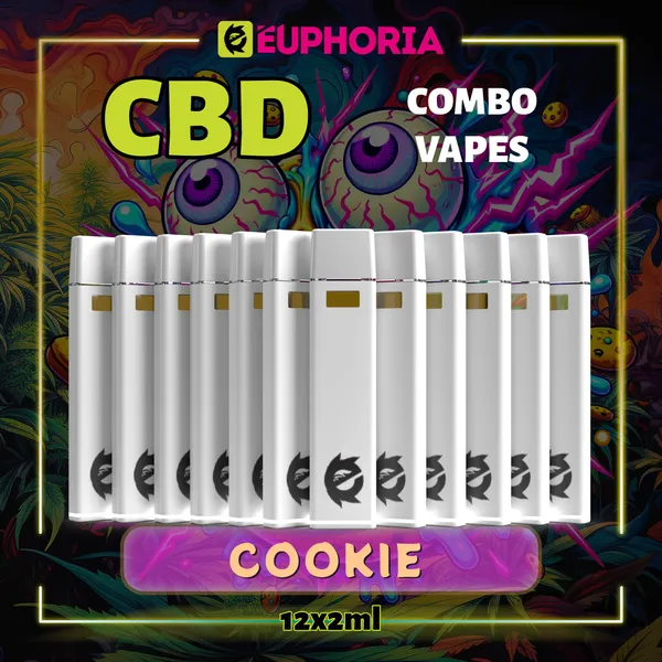 Пълнител за вейп с CBD от марката EEuphoria, показан на бял фон.