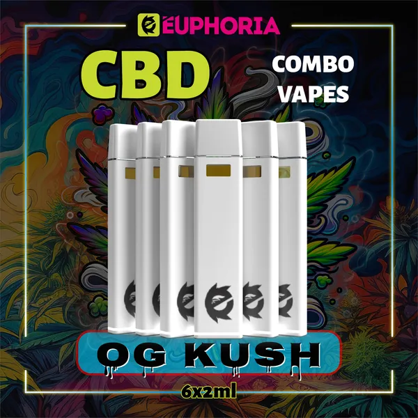 Електронна цигара с пълнител CBD от марката EEuphoria, показана на маса с модерния си дизайн и висококачествени материали.