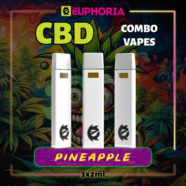 Пълнител за вейп с CBD на марката EEuphoria, показан на бял фон, подчертаващ високото качество на продуктите с канабиноиди.