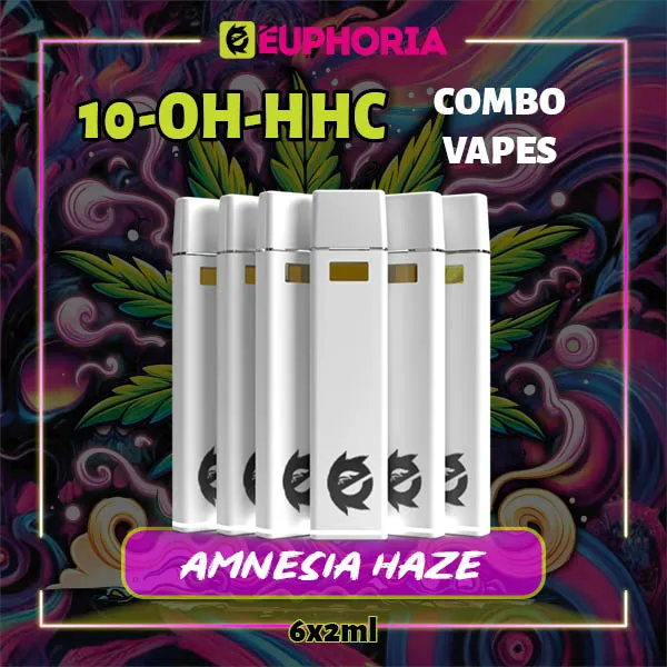 Комбо 10-OH-HHC вейпове Amnesia Haze от E-Euphoria, 6x2мл