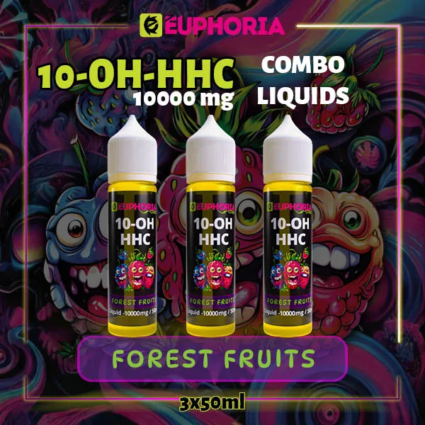 Комбо 3 течности 10-OH-HHC Forest Fruits от E-Euphoria, 10000 mg, 3x50 мл