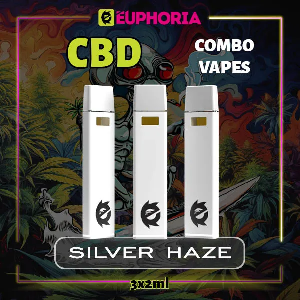 Комбо 3 CBD вейпа Silver Haze от E-Euphoria, 3x2мл